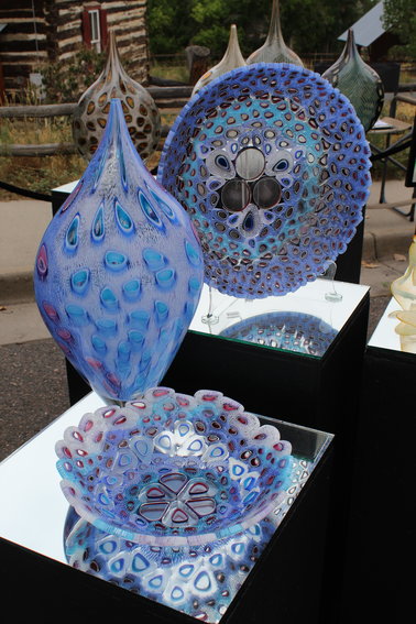 Glass creations by California-based artist Andrew Libecki are on display at the Golden Fine Arts Festival Aug. 20 in downtown Golden.